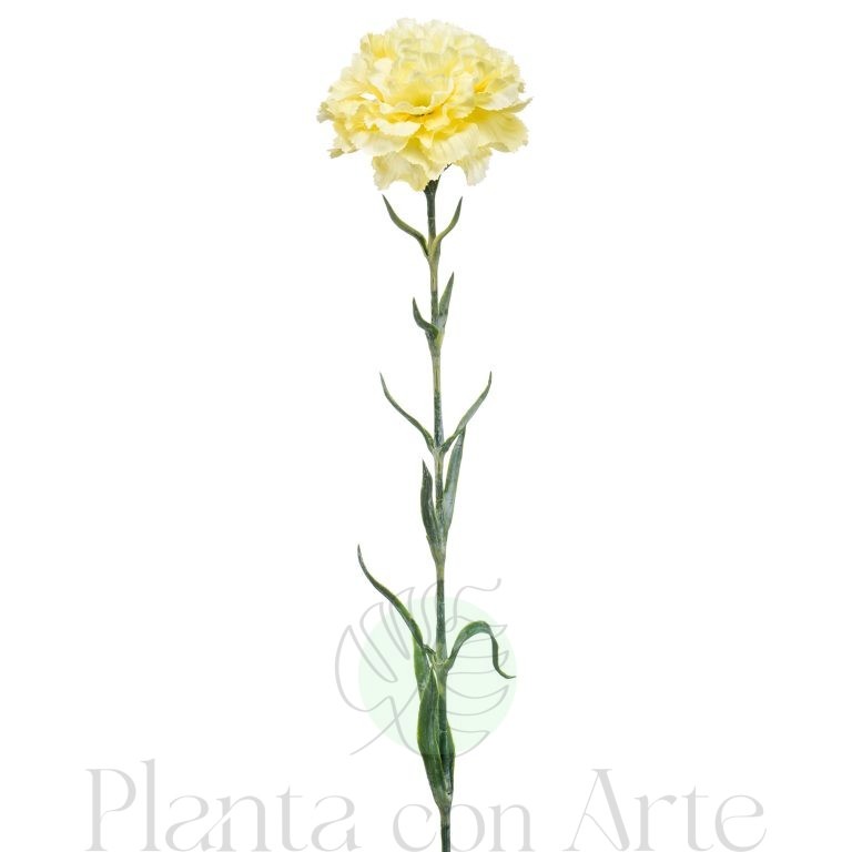 CLAVEL AMARILLO artificial de 67 cm de altura, para pinchar en espuma floral o en tierra