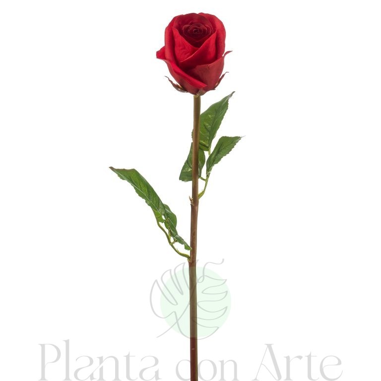 rosa roja artificial de 58 cm de altura