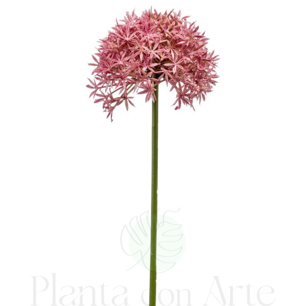 ALLIUM ROSA artificial realista, con 62 cm de altura total, para decorar tus bouquets o jardineras