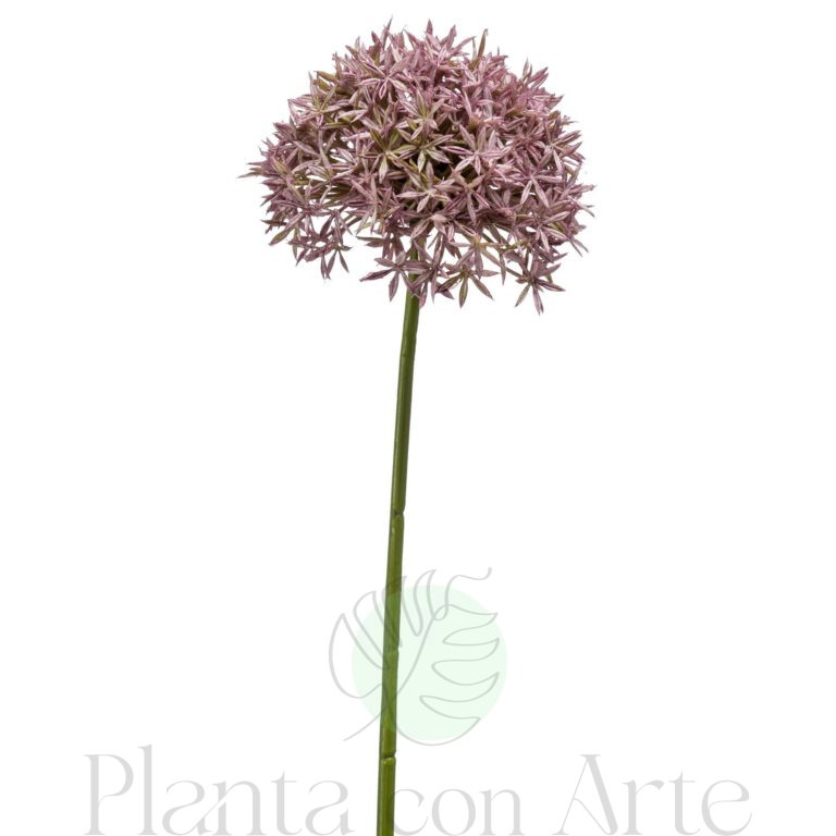 ALLIUM LILA artificial realista, con 62 cm de altura total, para decorar tus bouquets o jardineras