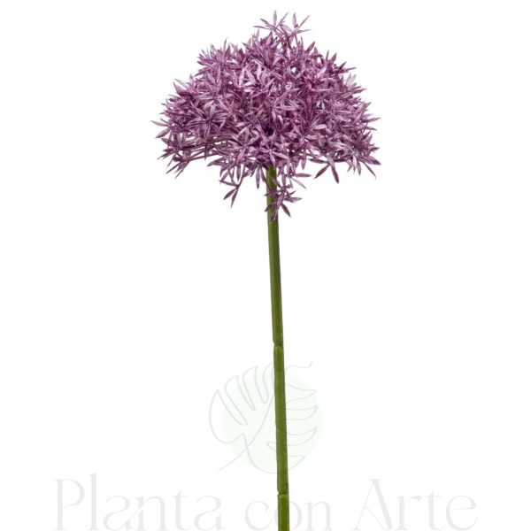 ALLIUM MALVA artificial realista, con 62 cm de altura total, para decorar tus bouquets o jardineras