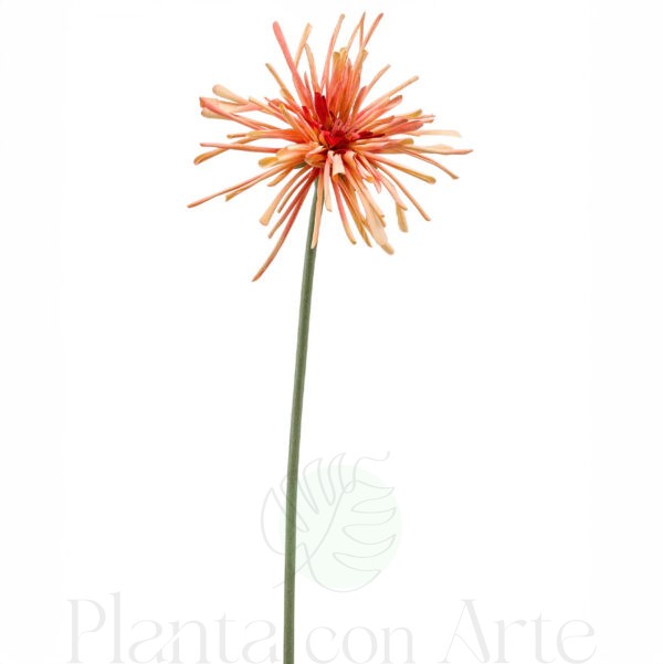 Gerbera Spider Naranja artificial con tacto real y 60 cm de altura