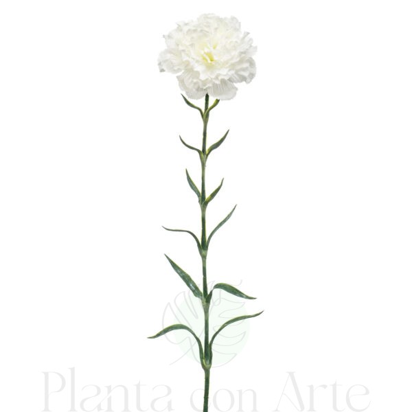 Clavel blanco artificial muy realista, con 67 cm de altura