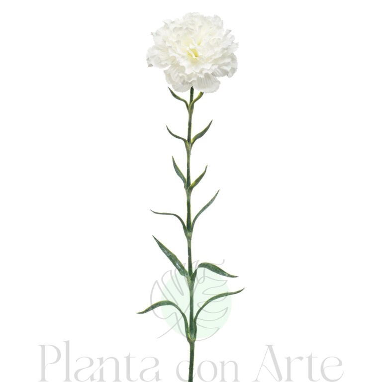 Clavel blanco artificial muy realista, con 67 cm de altura