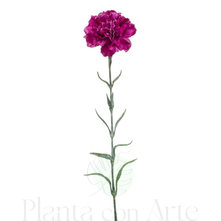 CLAVEL PÚRPURA artificial de 67 cm de altura y 10 cm de ancho, para pinchar en espuma floral o en tierra