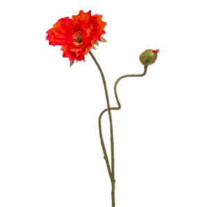 AMAPOLA ROJA artificial de alto realismo, 74 cm de altura