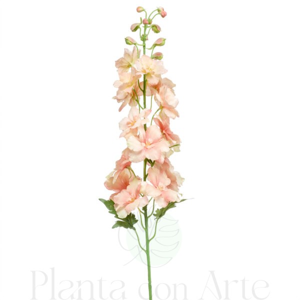 Rama de DELPHINIUM MELOCOTÓN con flores de color MELOCOTÓN artificial realista de 95 cm de altura total  muy realista, para decorar tus bouquets o jardineras