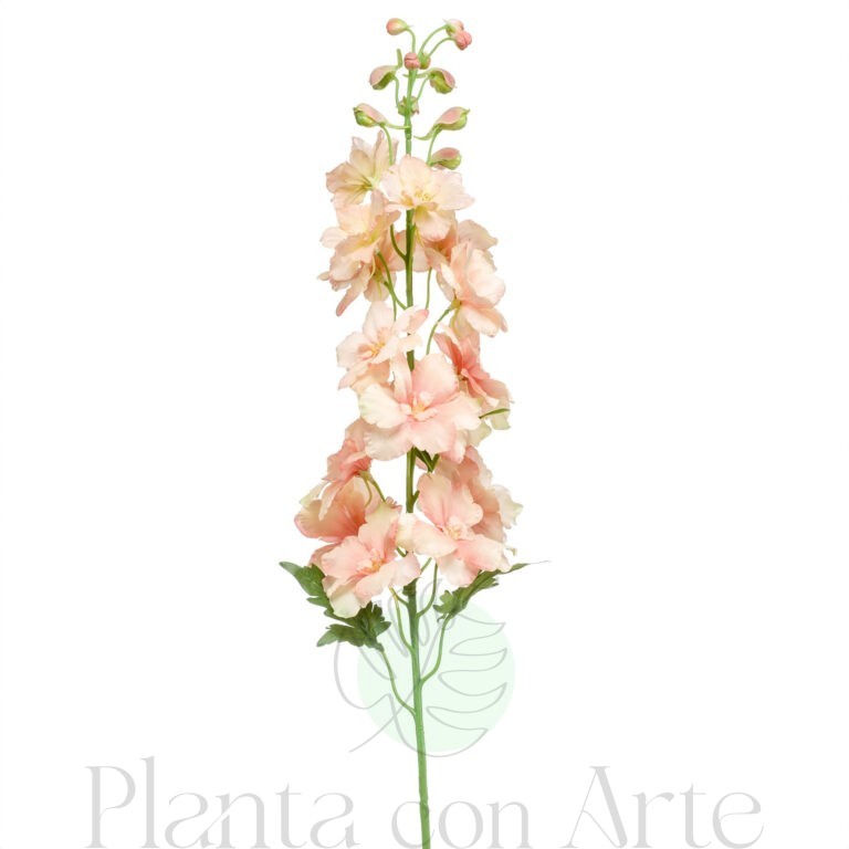 Rama de DELPHINIUM MELOCOTÓN con flores de color MELOCOTÓN artificial realista de 95 cm de altura total  muy realista, para decorar tus bouquets o jardineras