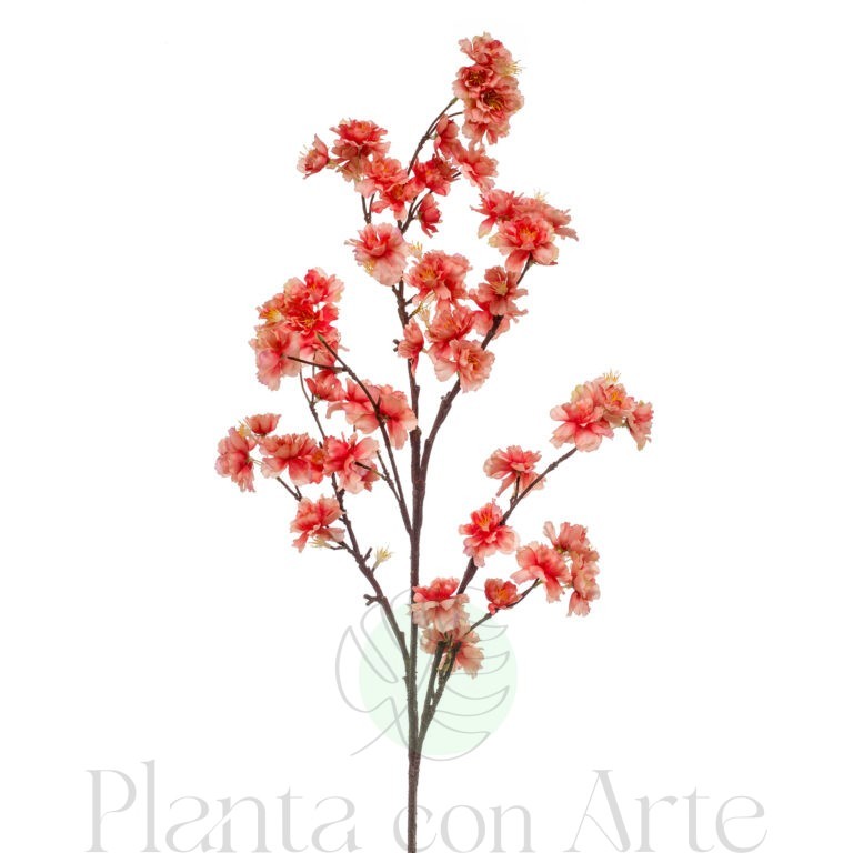 Flor de cerezo coral artificial muy realista con 120 cm de altura