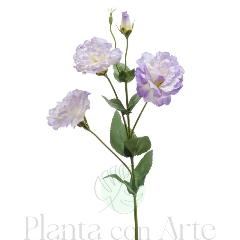 EUSTOMA ROSA MALVA artificial de 68 cm de altura 7 cm de ancho, para pinchar en espuma floral o en tierra