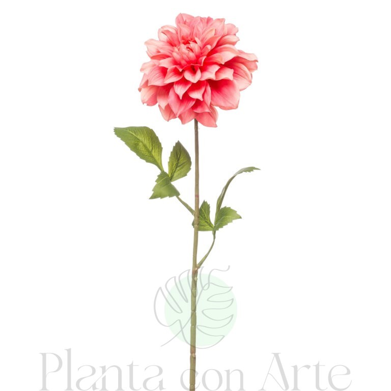 DALIA CORAL artificial de 72 cm de altura y 14 cm de ancho, para pinchar en espuma floral o en tierra