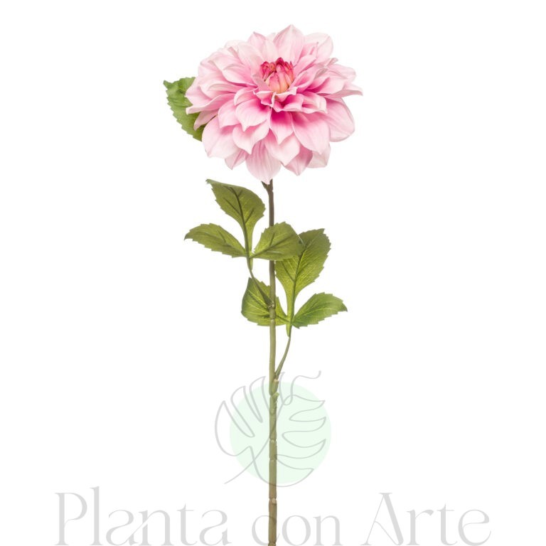 DALIA ROSA artificial de 72 cm de altura y 14 cm de ancho, para pinchar en espuma floral o en tierra