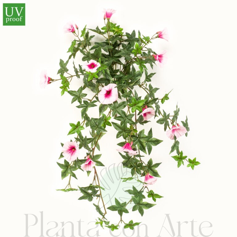 CAMPANILLA ROSA Colgante UV artificial de increíble realismo, con 65 cm de altura. Incluye tratamiento específico UV para exterior.