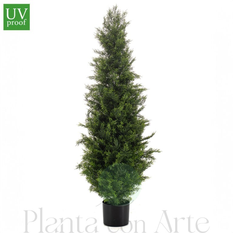 Árbol ARIZÓNICA EVO artificial, también conocido como Ciprés, de 120 cm de alto e increíble realismo el conseguido en este árbol que se fabrica en varias alturas. Incluye tratamiento específico UV para exterior