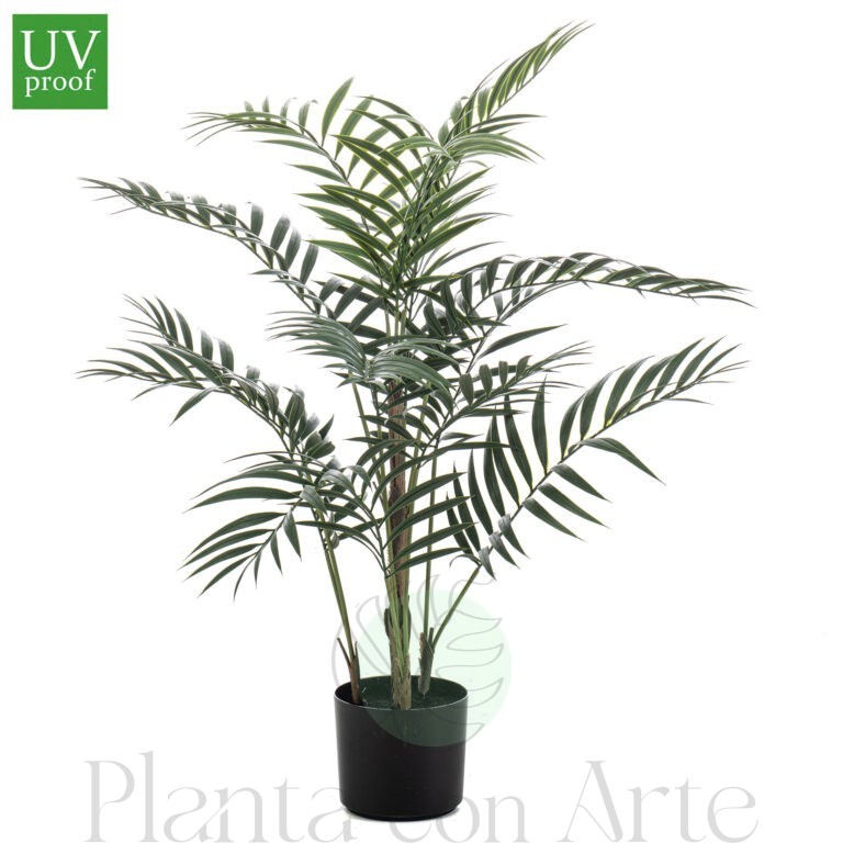 PALMERA CHAMAEDOREA artificial de exterior UV, de 90 cm de altura e increíble realismo y acabado cuidando el máximo detalle. Tiene Tratamiento UV para exterior.