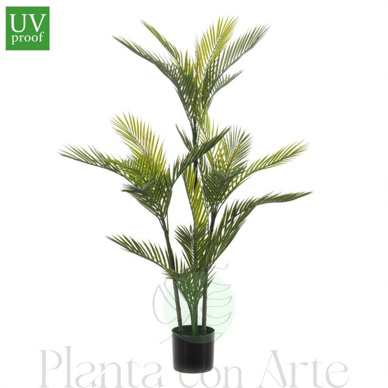 Árbol PALMERA artificial de exterior UV, de 120 cm de altura e increíble realismo y acabado cuidando el máximo detalle. Tiene Tratamiento UV para exterior., ejemplar multi tronco con revestimiento natural y ramas orientables