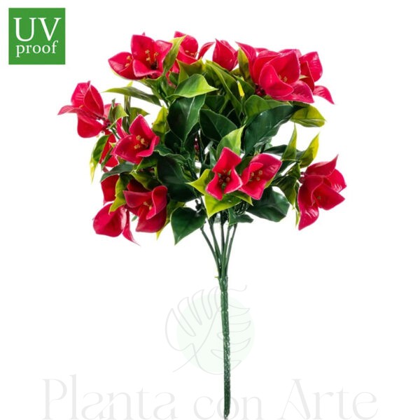 Buganvilla ROJA X6 UV artificial realista o flor buganvilla artificial realista de 30 cm de altura total realista, para decorar tus bouquets, nichos o jardineras EN EXTERIOR